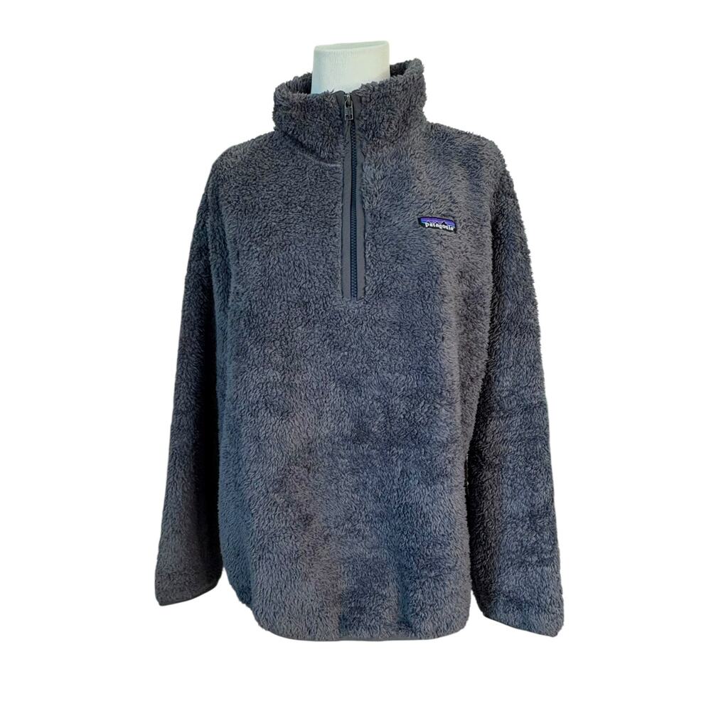 Patagonia Los Gatos High Pile Fleece PulloverTop Smolder Blue LARGE Gorpcore‎